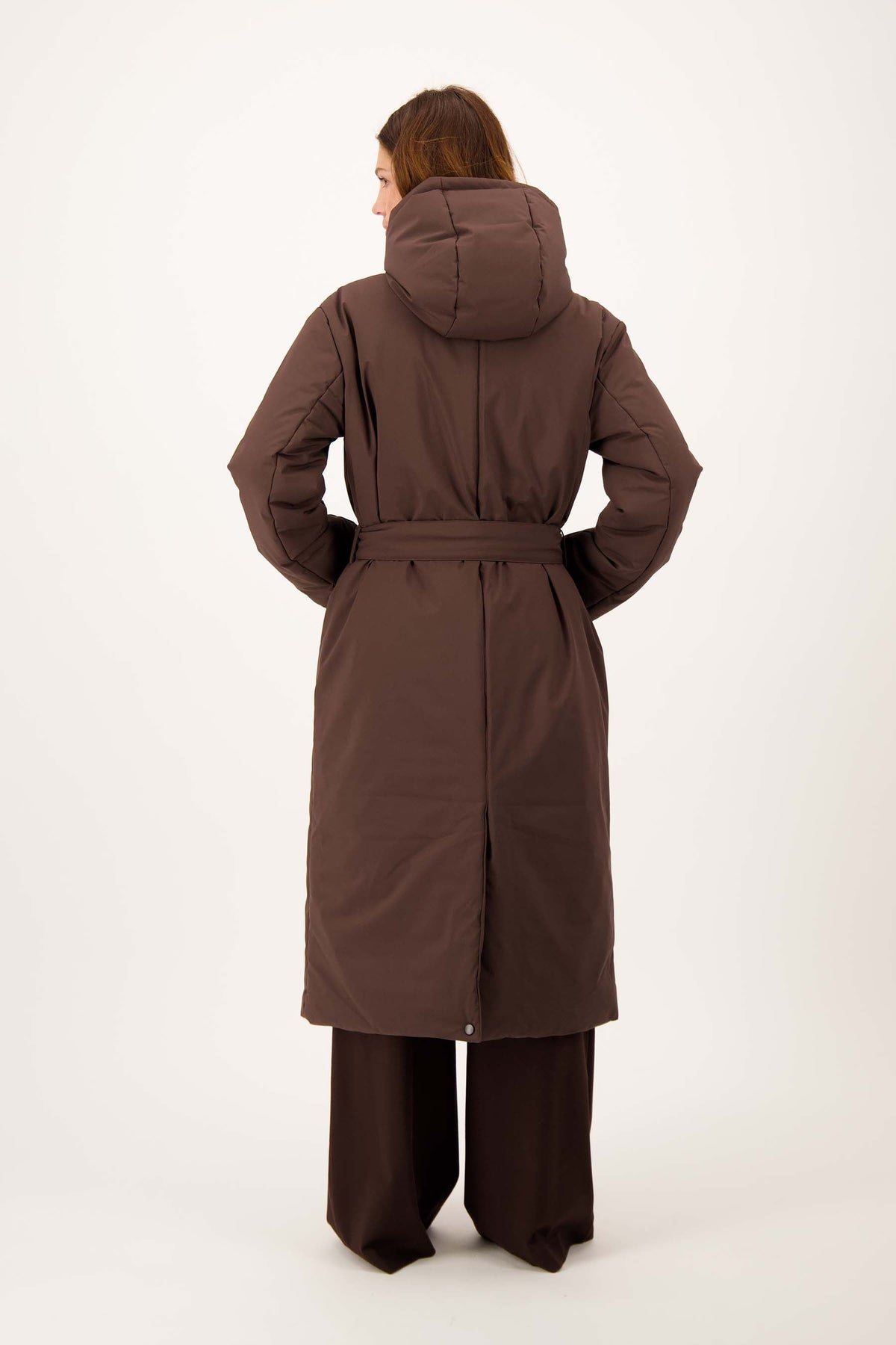 Long Manteau Matelasse avec Ceinture