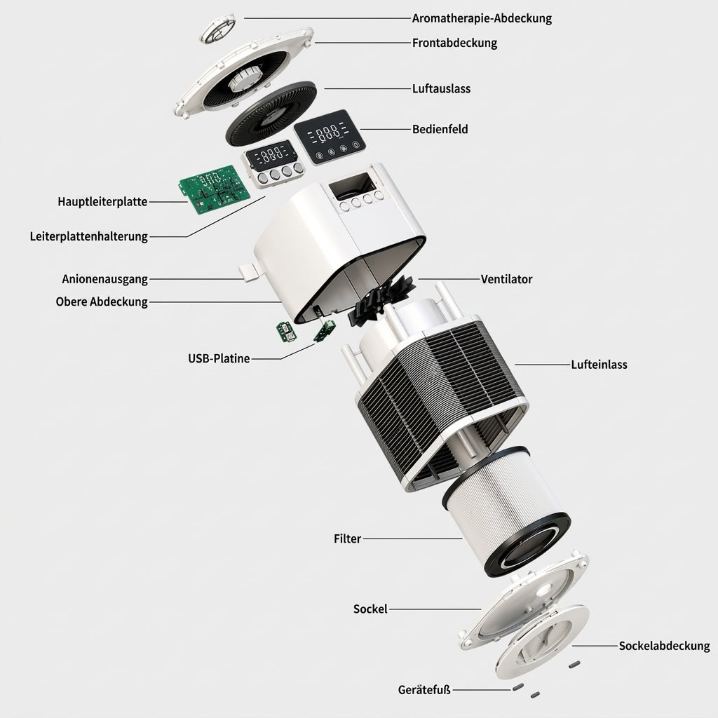 LuftRein Purificateur d'Air HEPA - Purificateur Compact pour la Maison