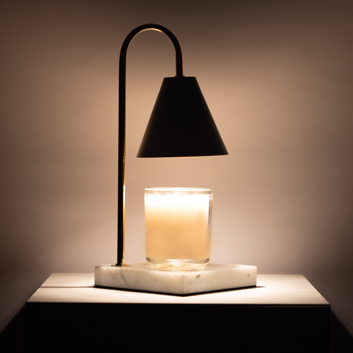 Lampe Chauffe-Bougie en Marbre - Lampe Fondante sans Flamme avec Minuteur