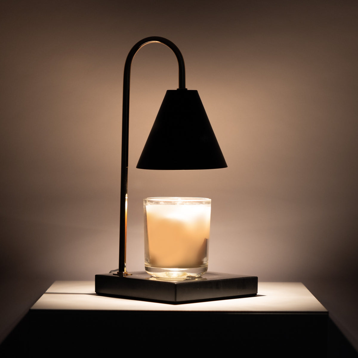 Lampe Chauffe-Bougie en Marbre - Lampe Fondante sans Flamme avec Minuteur