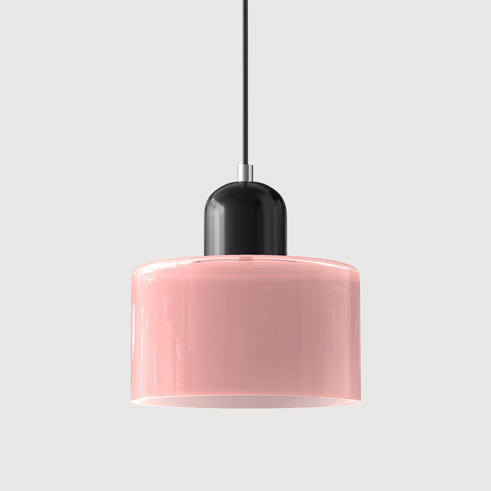 Suspension Bauhaus en Verre Coloré – Pièce Rétro Audacieuse