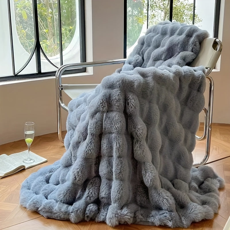 Plaid en Polaire Bubble - Couverture de Canapé Douce et Moelleuse