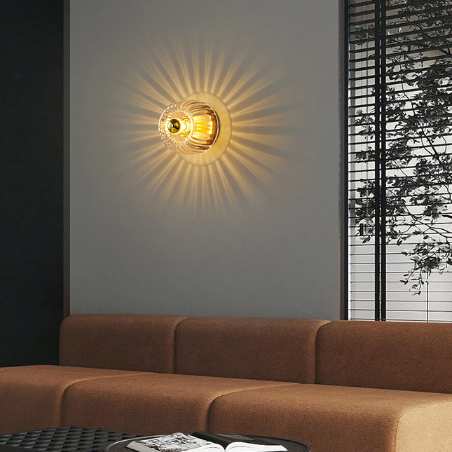 Plafonnier Verre Forme Soleil Double Usage Moderne