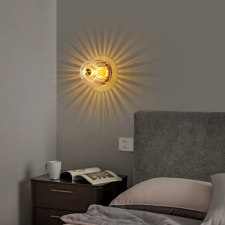 Plafonnier Verre Forme Soleil Double Usage Moderne