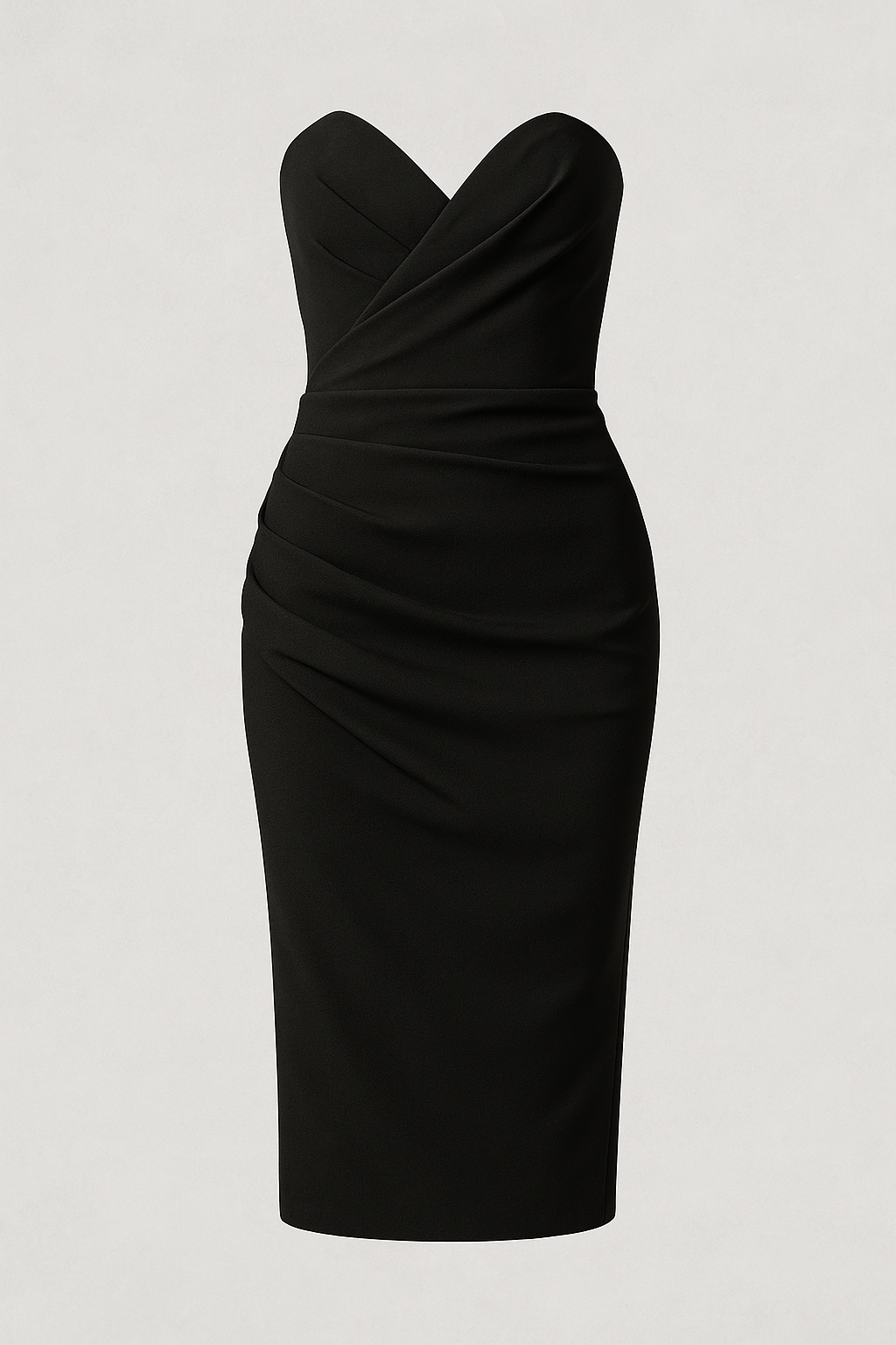 Trägerloses Midikleid mit Schlitz, elegant für Sommerzeremonien