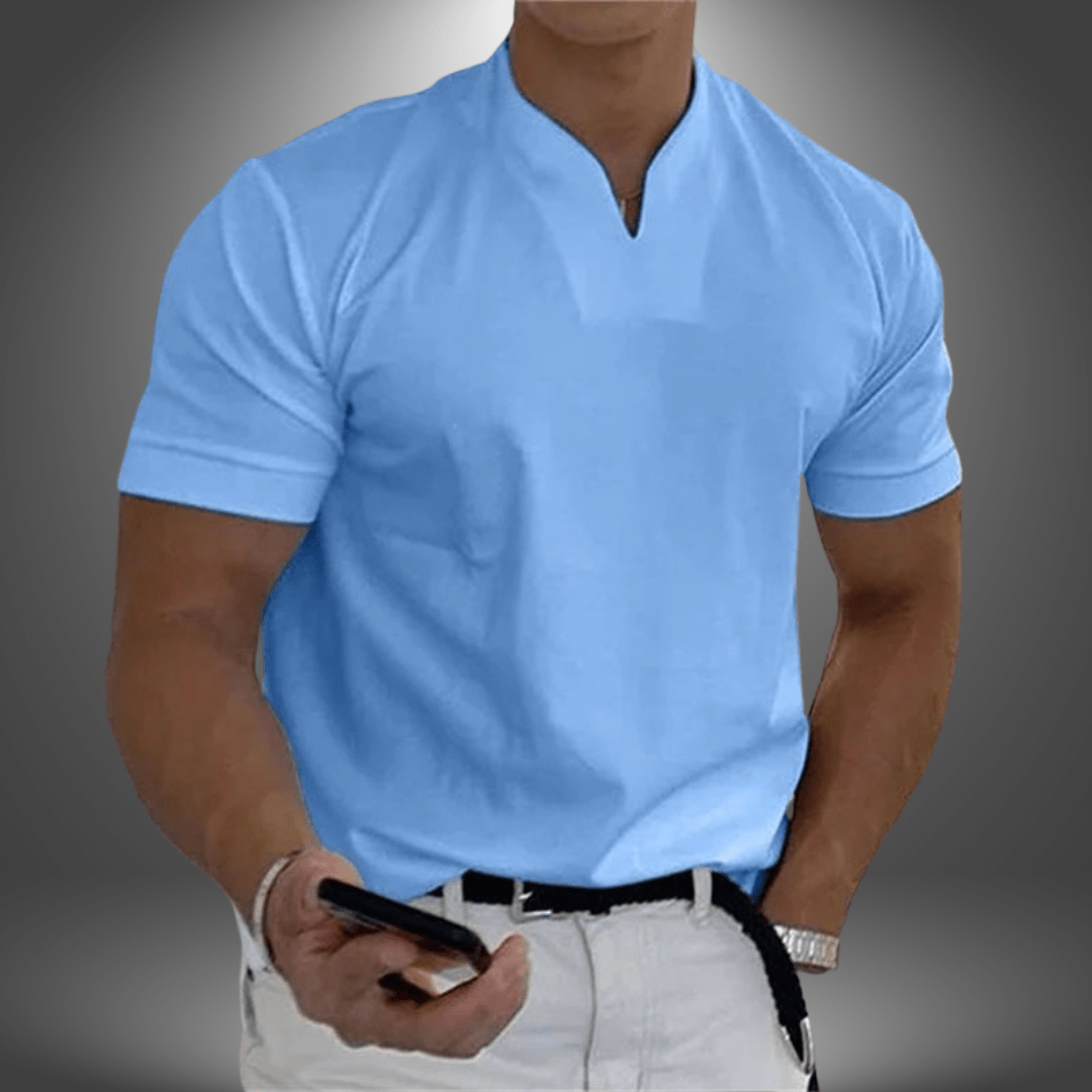 T-shirt à col en V Dominic pour homme – T-shirt élégant et quotidien