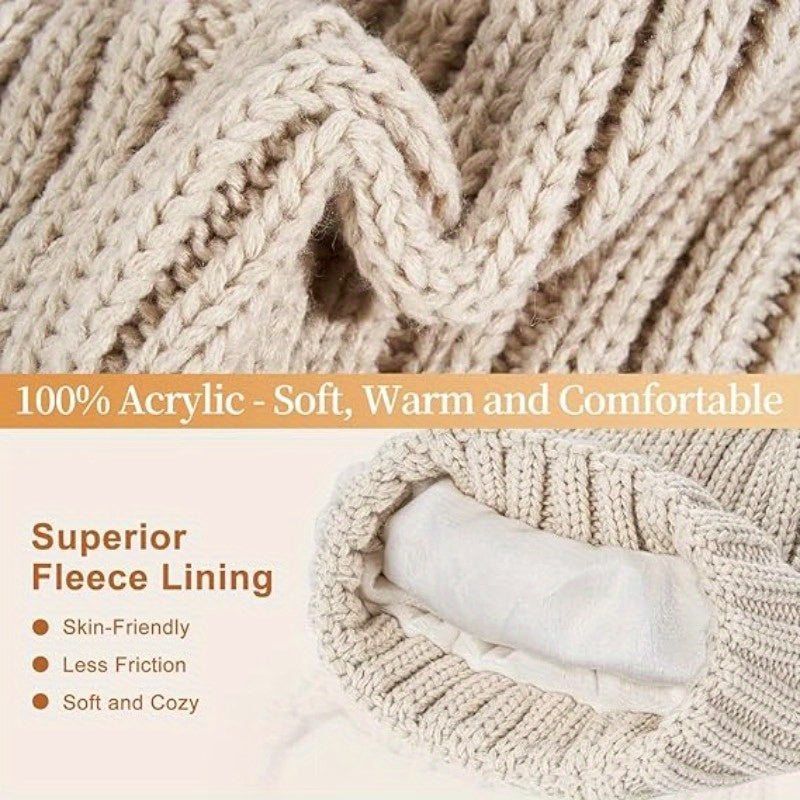 Ensemble Hiver 3 en 1 - Bonnet, Écharpe et Gants Tactiles