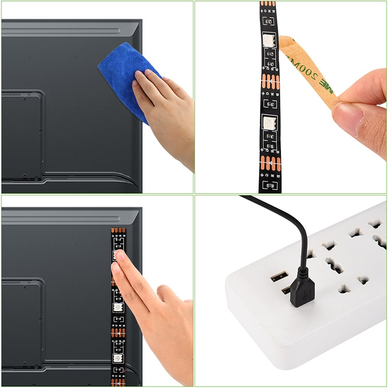 Bandeau LED Rétroéclairage TV – 16 Couleurs, USB