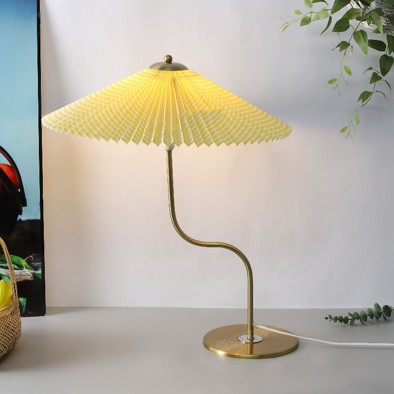 Lampe de Table Rétro à Abat-jour Plissé - Éclairage d'Appoint Décoratif