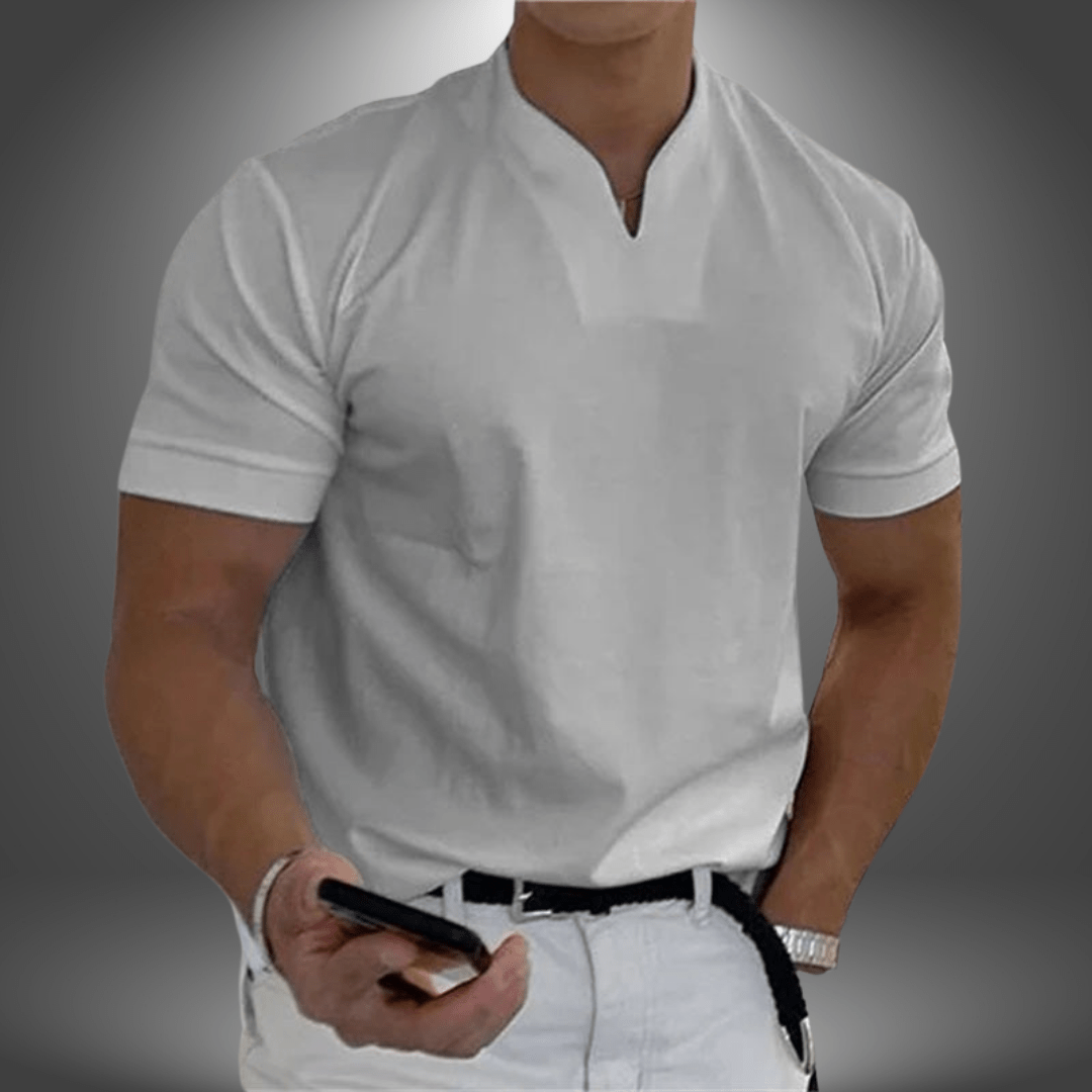 T-shirt à col en V Dominic pour homme – T-shirt élégant et quotidien