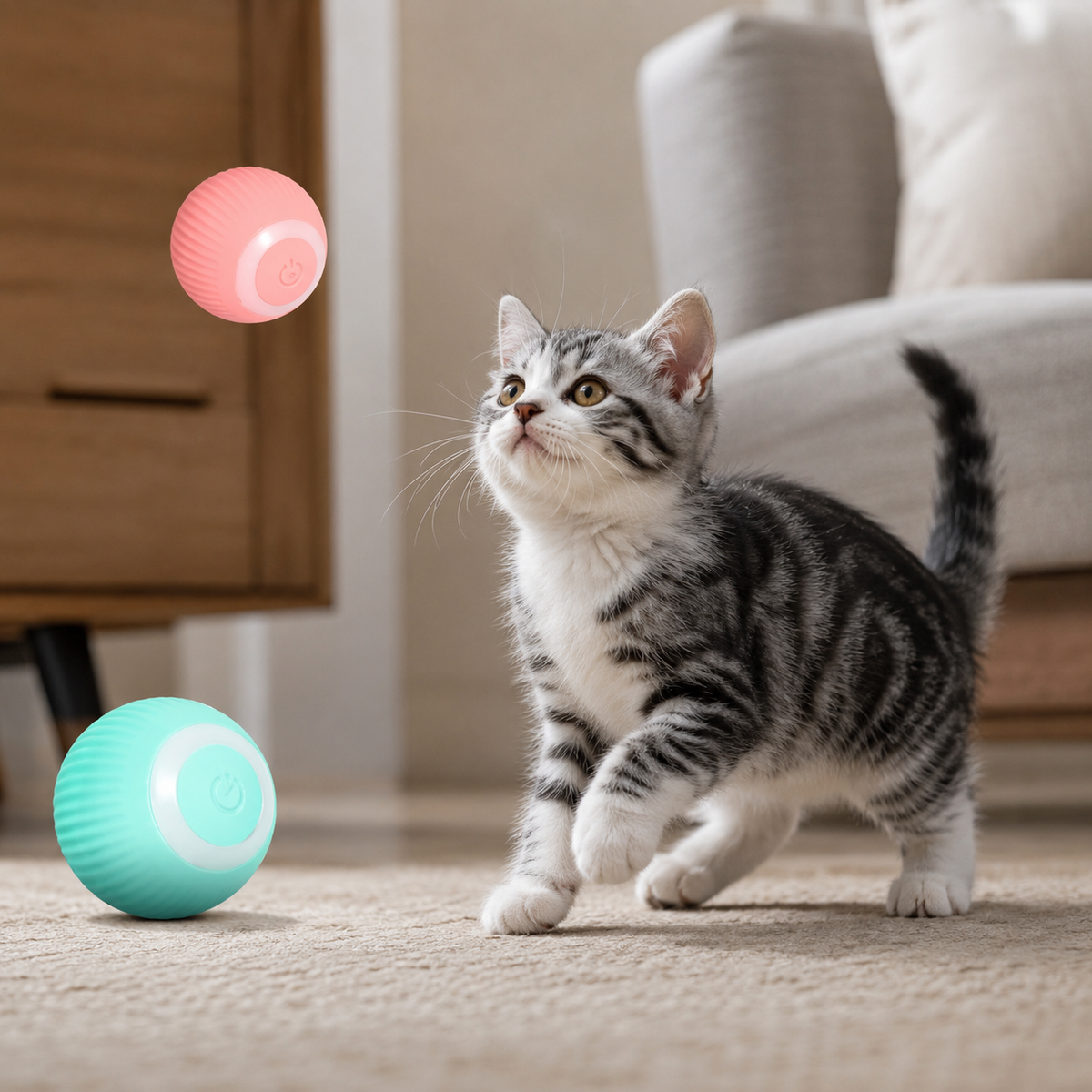 Jouet pour chat simulateur de chasse interactif 2-en-1