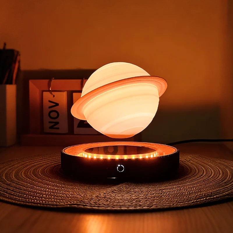 Lampe Lévitante EtherealOrbit – Lumière Flottante Magnétique Lune & Saturne