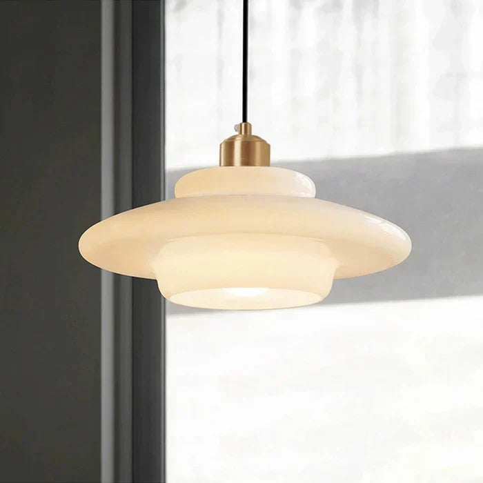Calistre - Suspension Verre Laiteux Mid-Century