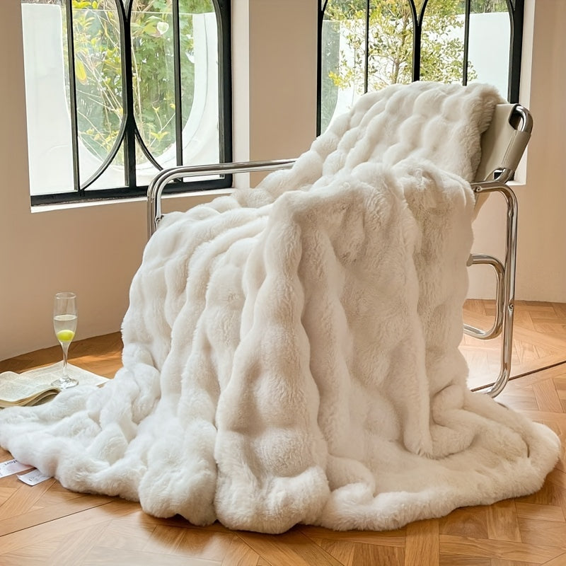 Plaid en Polaire Bubble - Couverture de Canapé Douce et Moelleuse