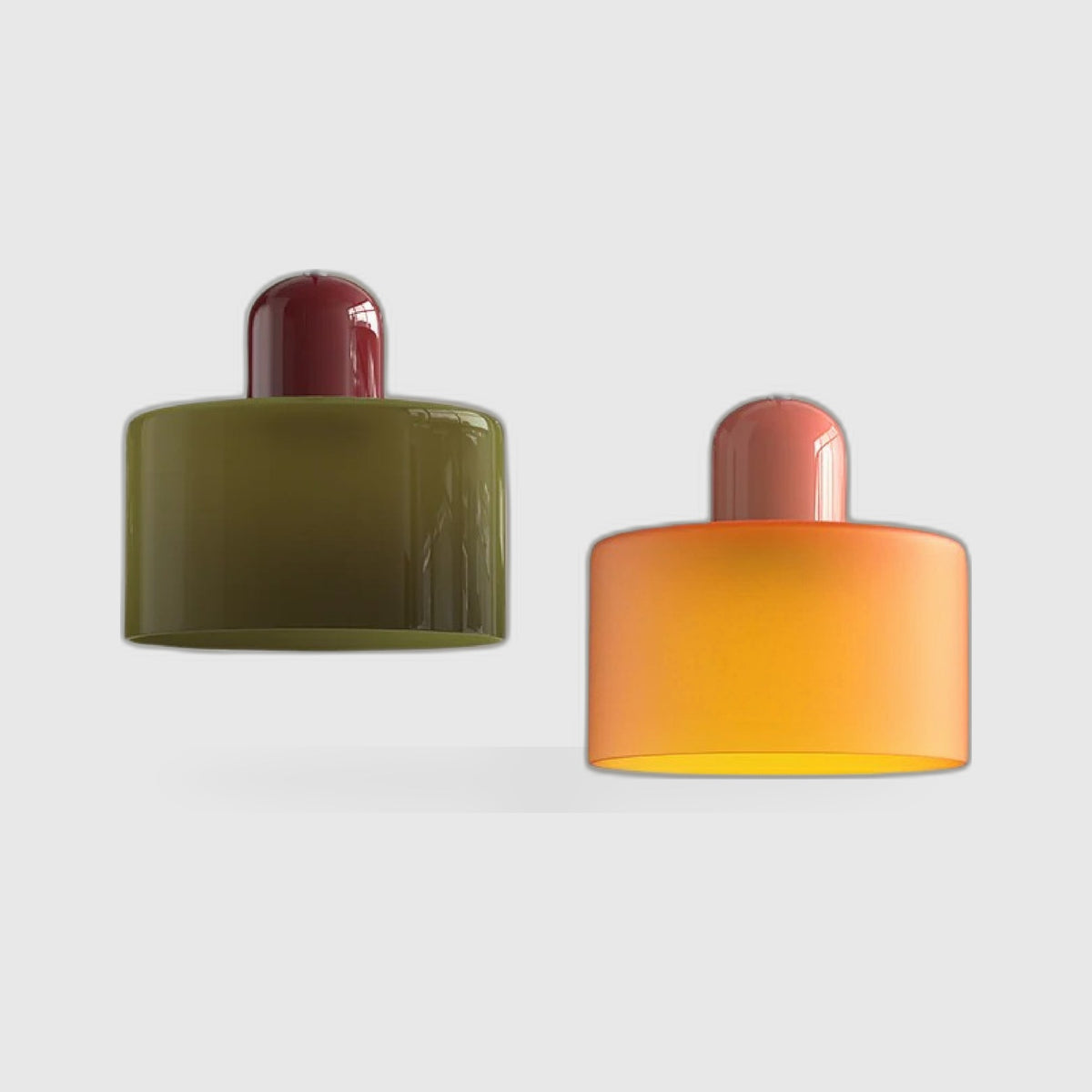 Suspension Bauhaus en Verre Coloré – Pièce Rétro Audacieuse