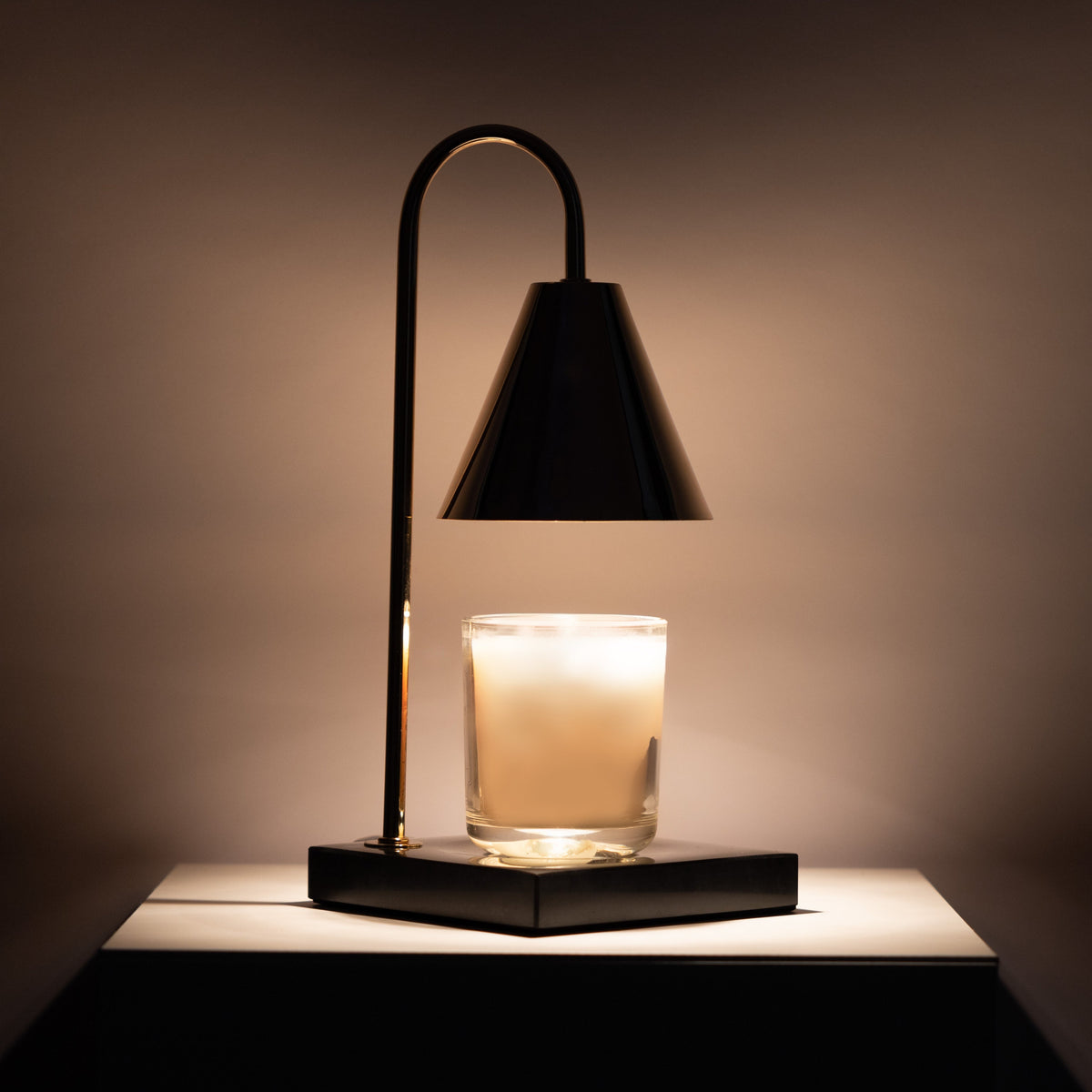 Lampe Chauffe-Bougie en Marbre - Lampe Fondante sans Flamme avec Minuteur