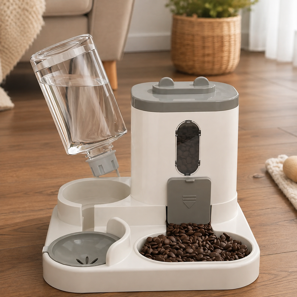 Distributeur automatique 2 en 1 de nourriture et d'eau pour chiens et chats
