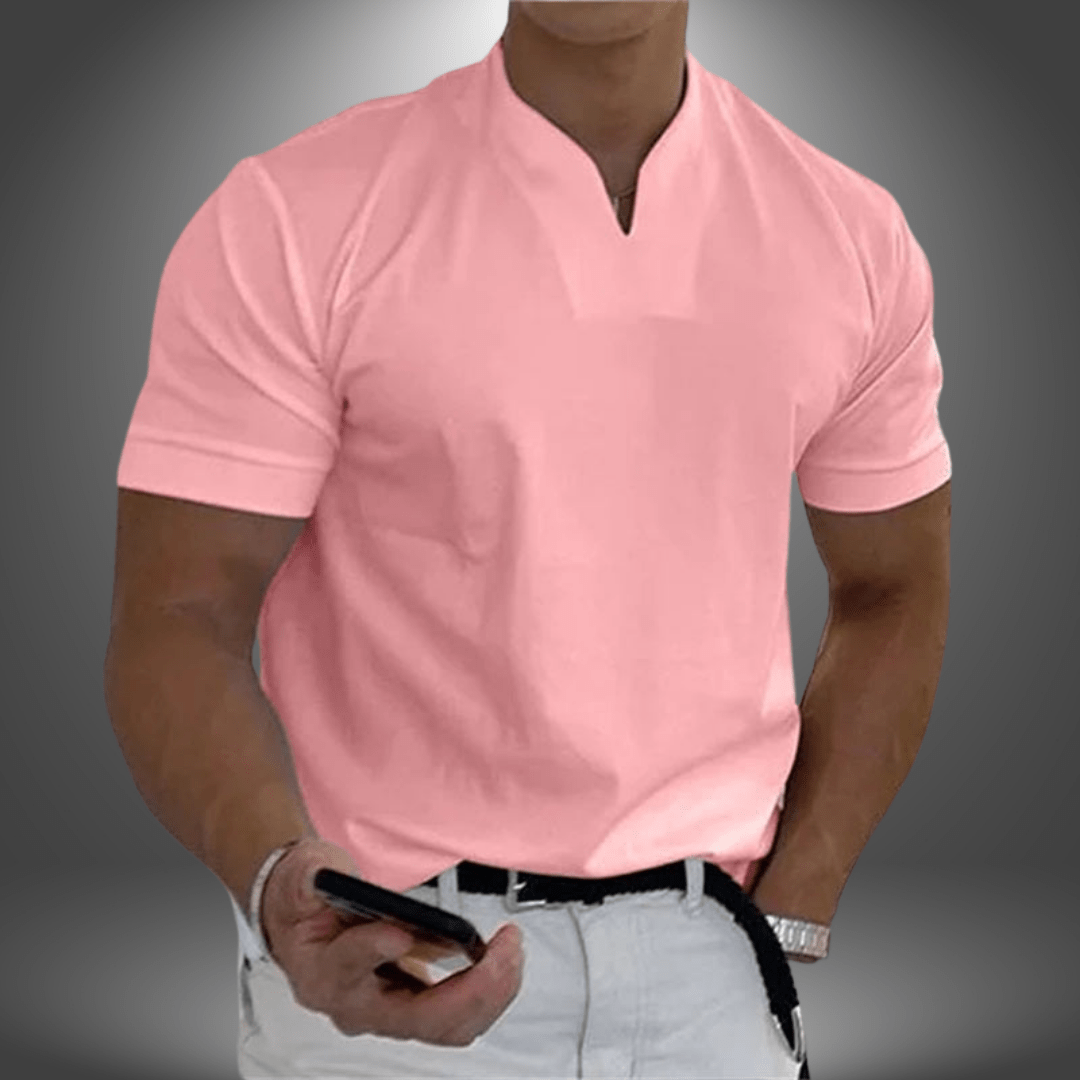 T-shirt à col en V Dominic pour homme – T-shirt élégant et quotidien
