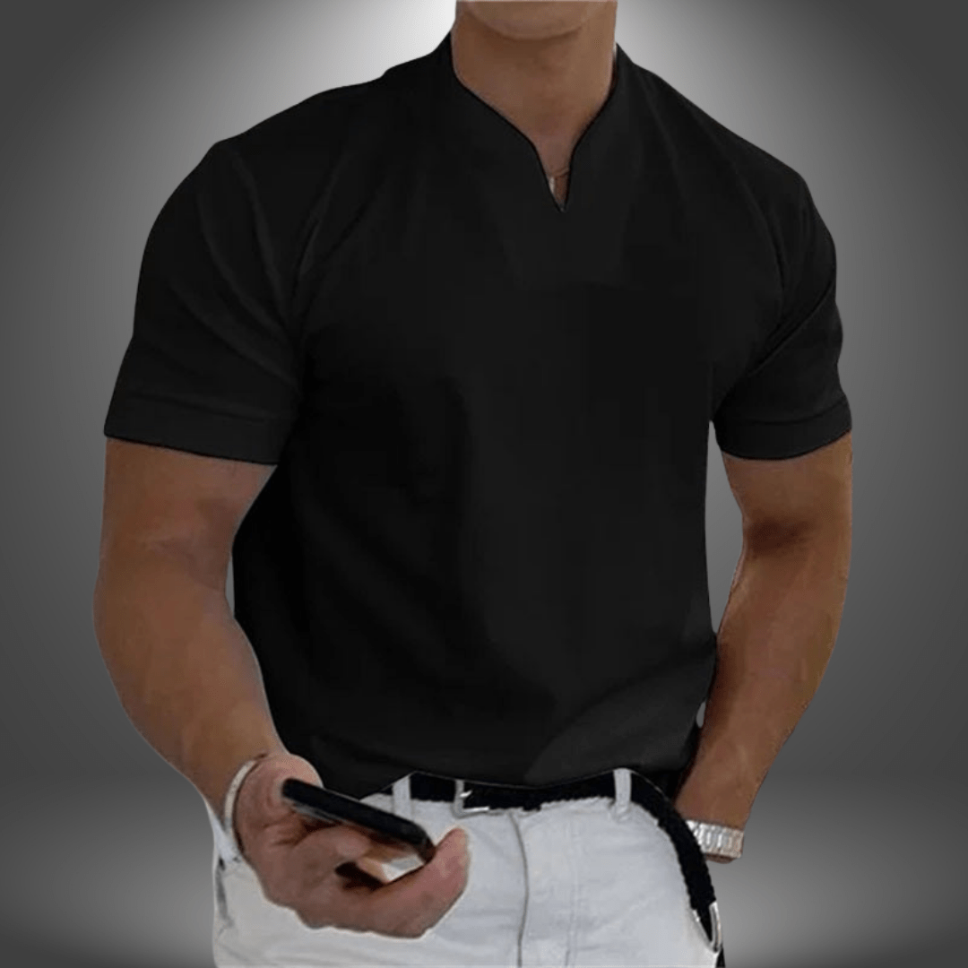 T-shirt à col en V Dominic pour homme – T-shirt élégant et quotidien