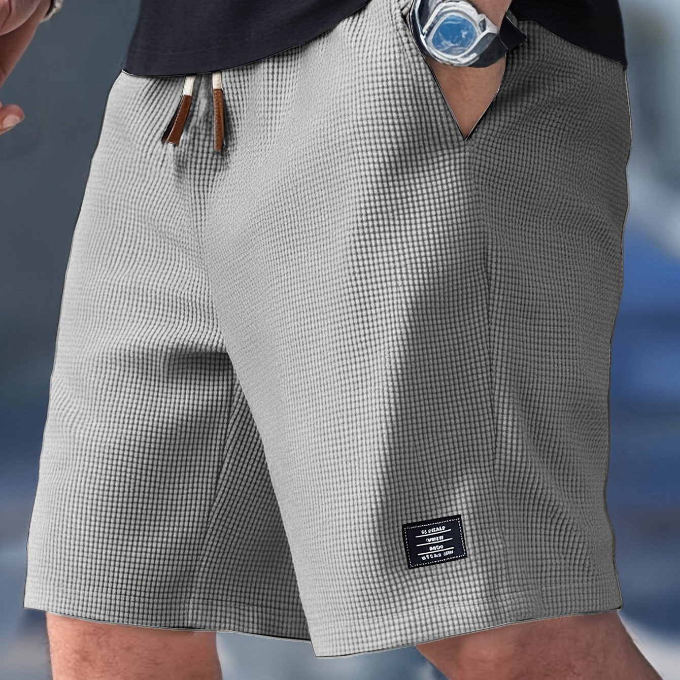 Short homme slim fit, taille ajustable, style décontracté