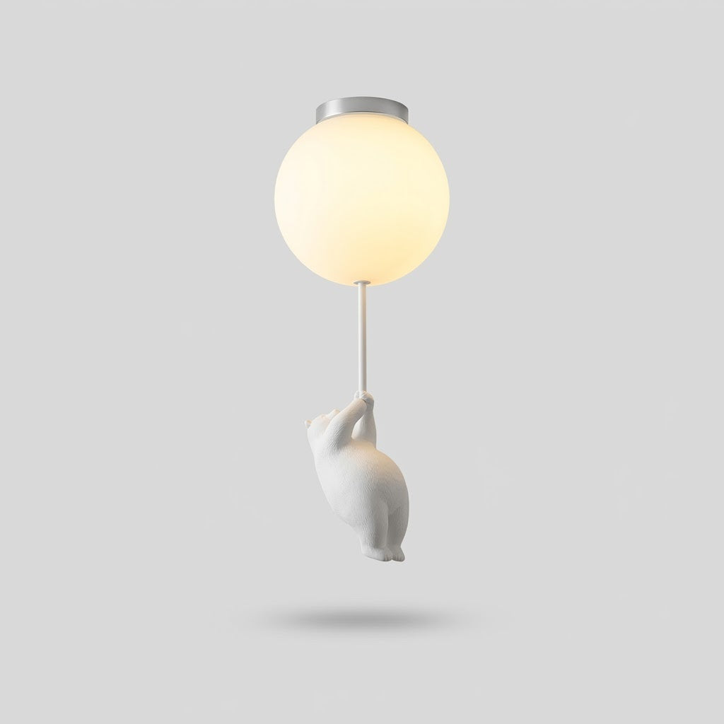 Plafonnier Métallique Minimaliste avec Figurine d'Ourson