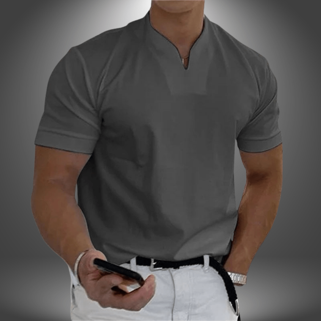 T-shirt à col en V Dominic pour homme – T-shirt élégant et quotidien