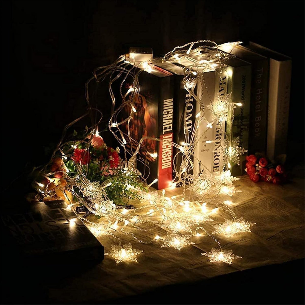 Rideau Lumineux LED Flocons de Neige – Guirlande de Noël 8 Modes
