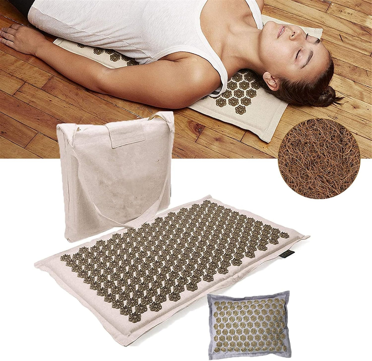 Tapis d'Acupression et Oreiller - 5500 Points de Pression