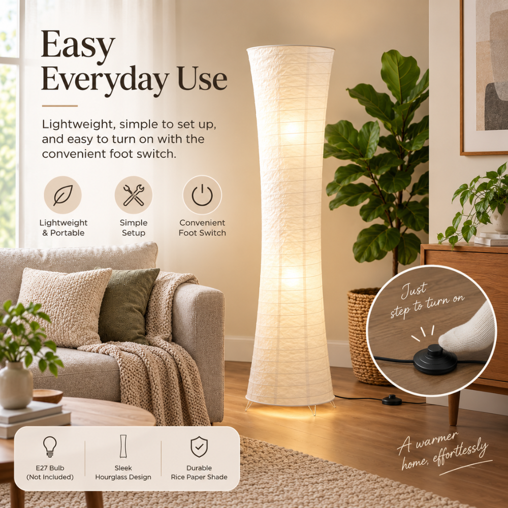 Lampadaire LED Sculptural – Ambiance Chaleureuse pour Salon
