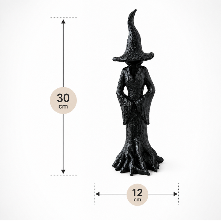 Statue de Jardin Sorcière - Figure Gardienne en Résine Artisanale