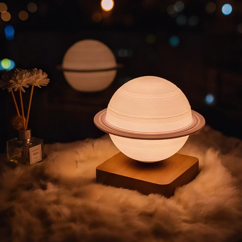 Lampe Lévitante EtherealOrbit – Lumière Flottante Magnétique Lune & Saturne