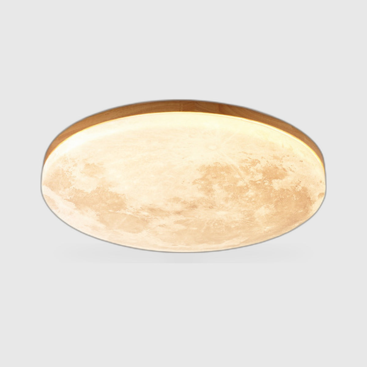 Plafonnier Lune Moderne – Design Lunaire 3D avec Cadre en Bois