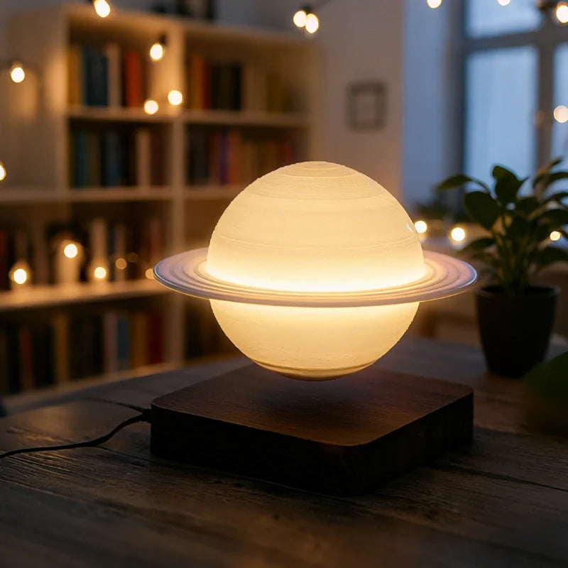 Lampe Lévitante EtherealOrbit – Lumière Flottante Magnétique Lune & Saturne