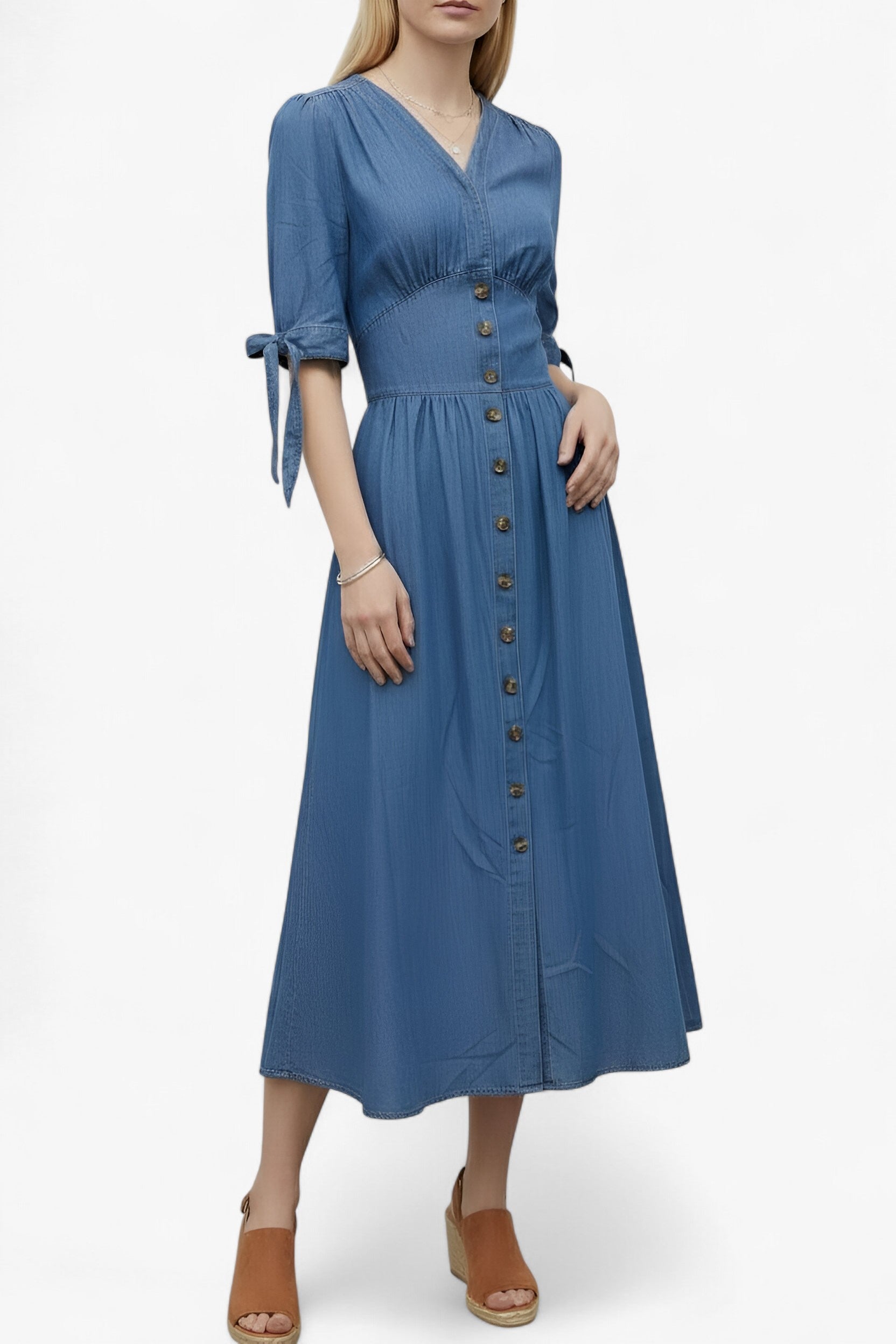 Langes Jeanskleid für Damen, Denim-Modeaccessoires