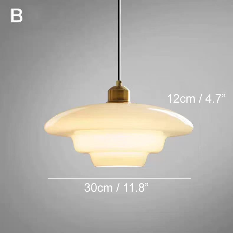 Calistre - Suspension Verre Laiteux Mid-Century