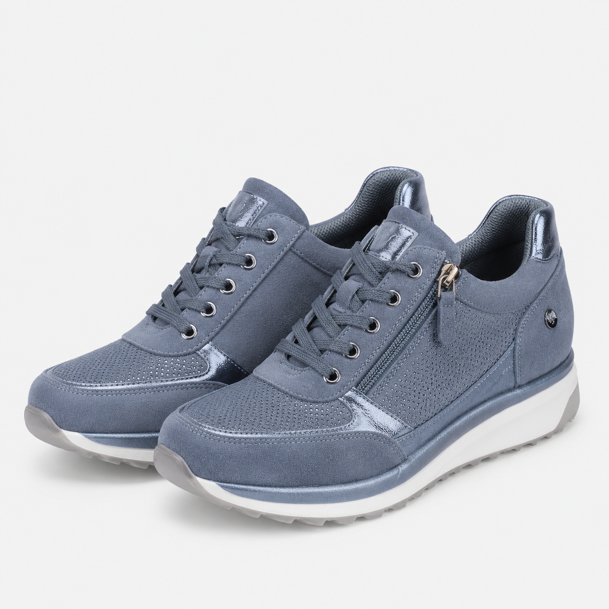 Bequeme Damen-Sneaker mit glitzerndem Mesh-Einsatz