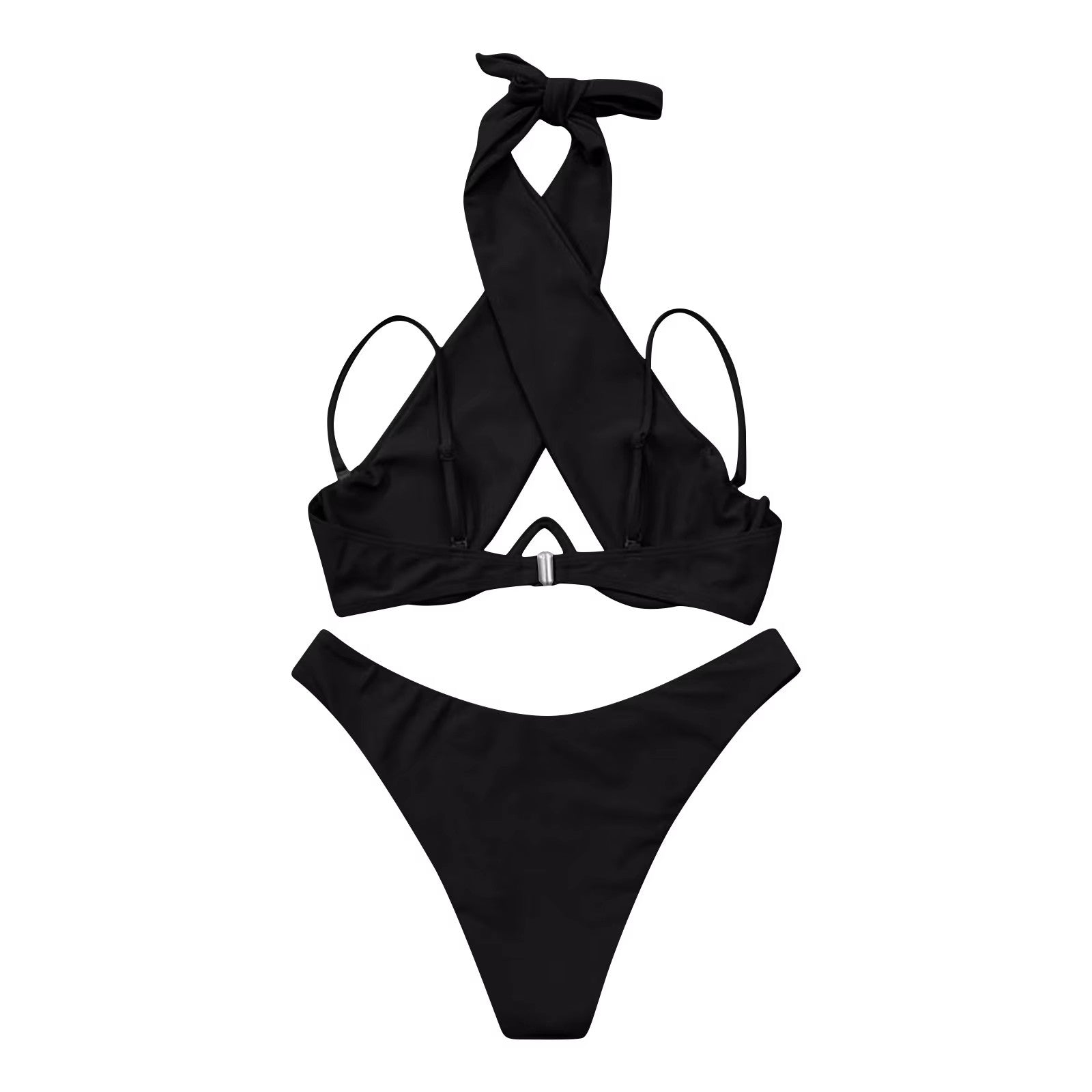Sexy Maillot de Bain à Découpes avec Col Halter et Design à