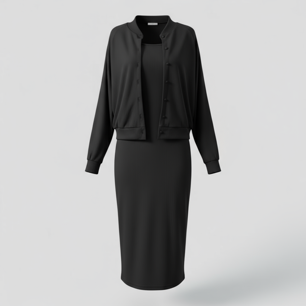 Ensemble Femme Midi Robe et Bomber Confort Look Sportif