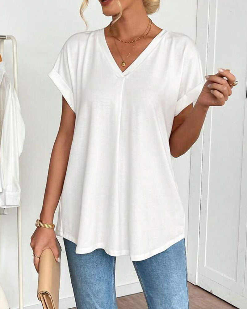Blouse Femme Élégante Décontractée à Manches Doubles 0