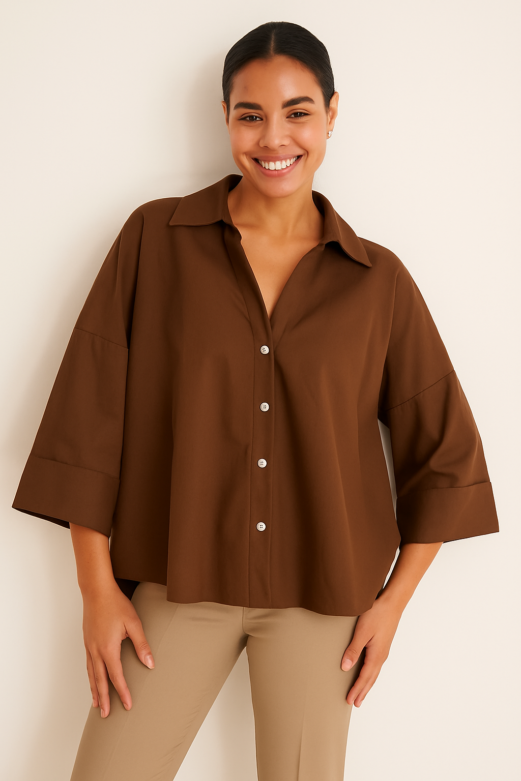 Blouse Femme Oversize Élégante Blanche 2
