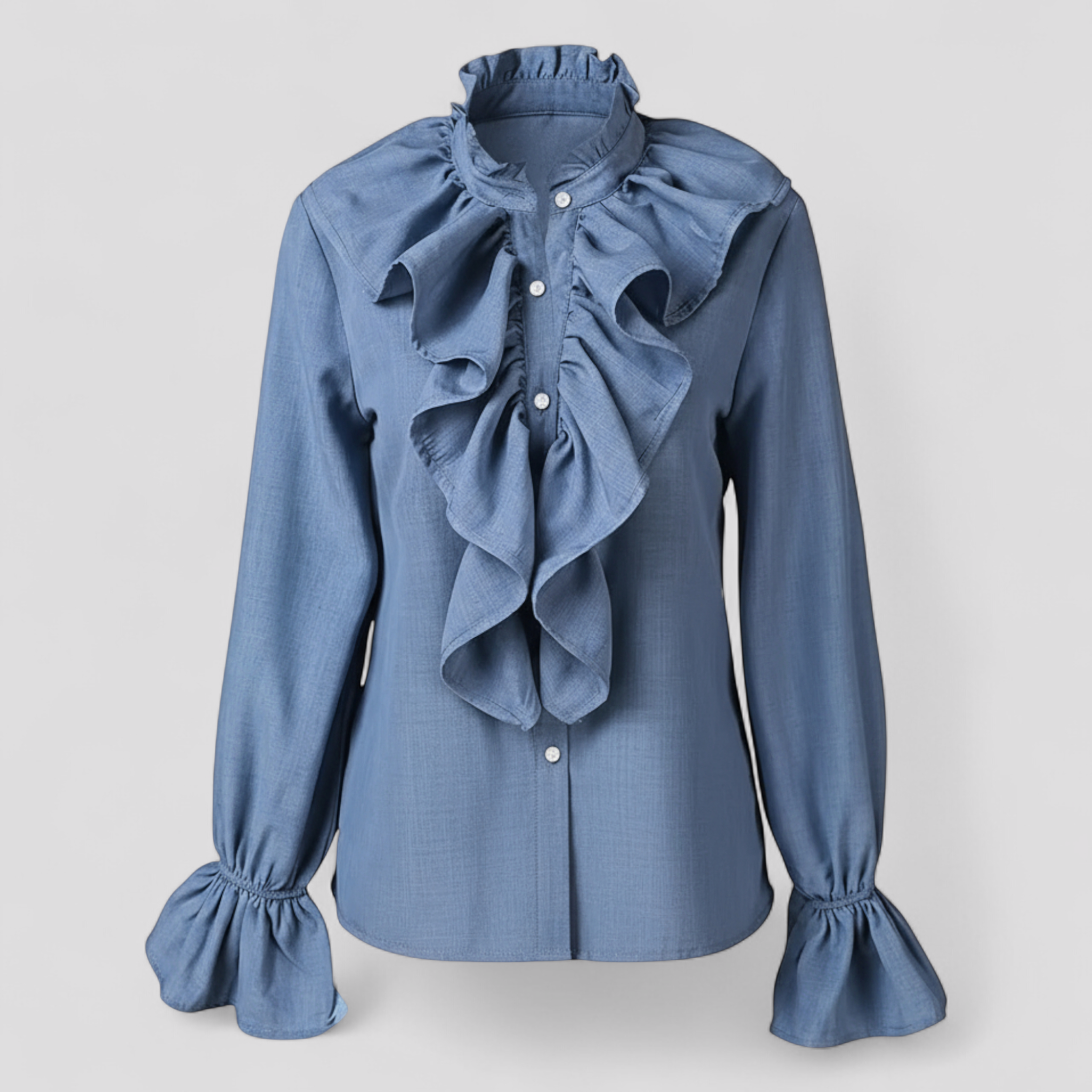 Elegante Bluse mit Volants und auffälligen Ärmeln für Damen