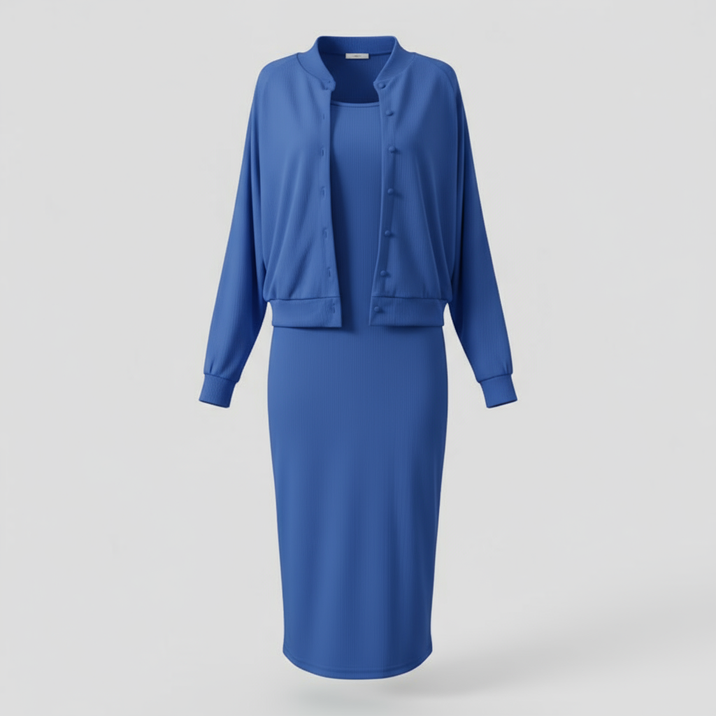 Ensemble Femme Midi Robe et Bomber Confort Look Sportif
