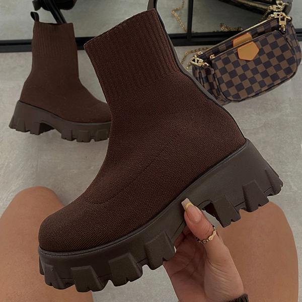 Bottes Chaussettes Élégantes Noires Femme 0