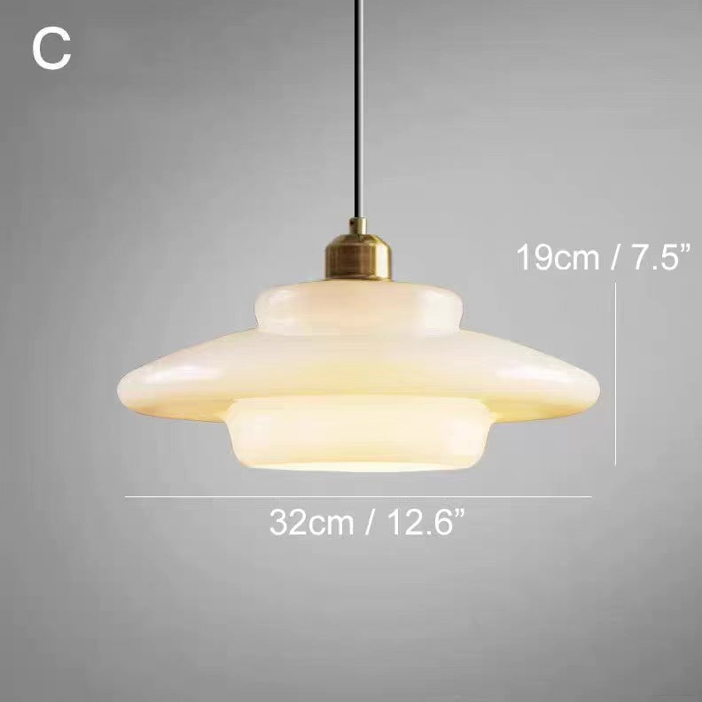 Calistre - Suspension Verre Laiteux Mid-Century