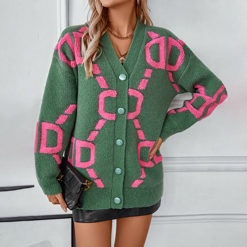 Cardigan Femme Décontracté Patchwork Doux 2