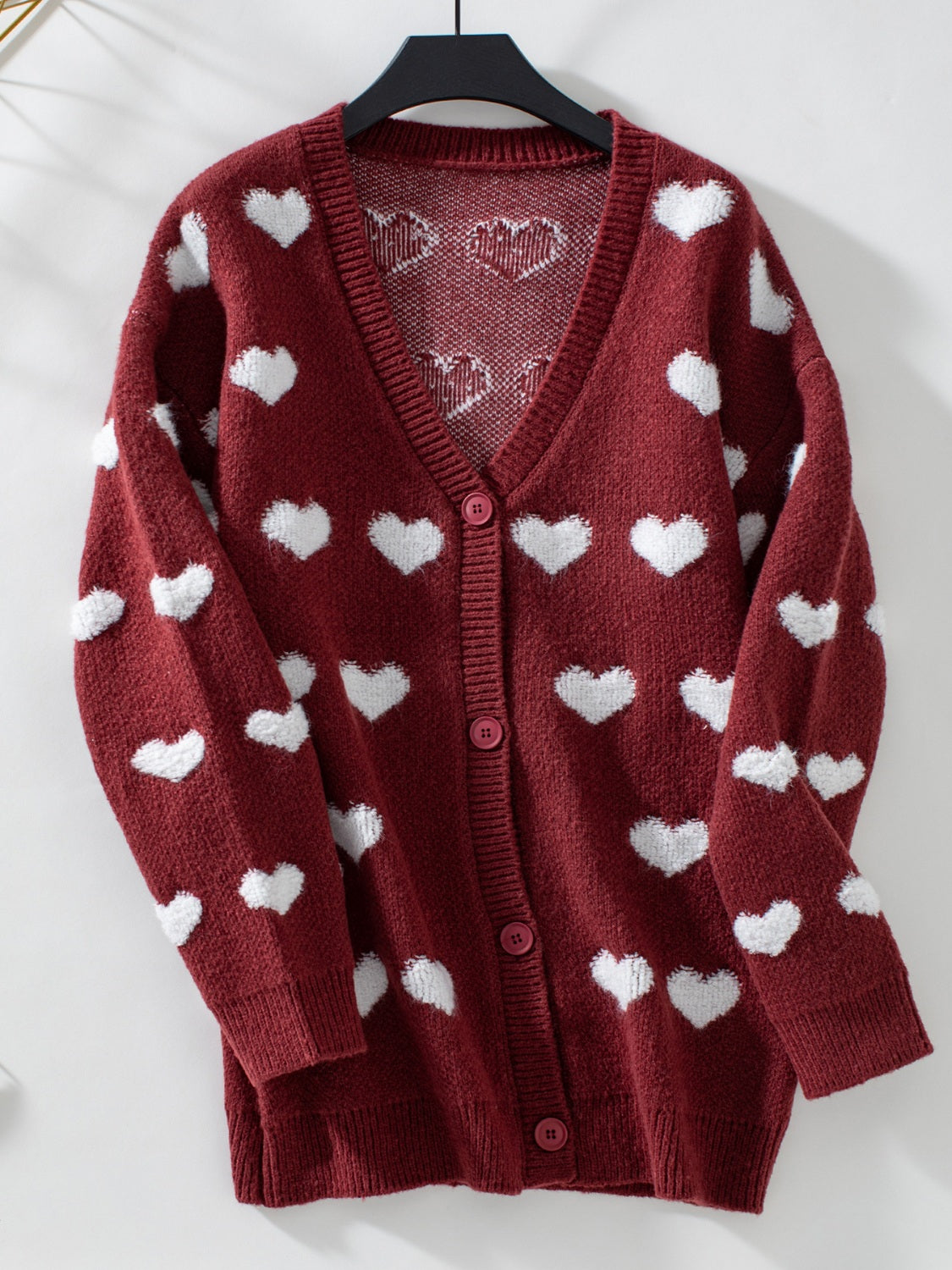 Cardigan Femme Doux à Motif de Cœur 0