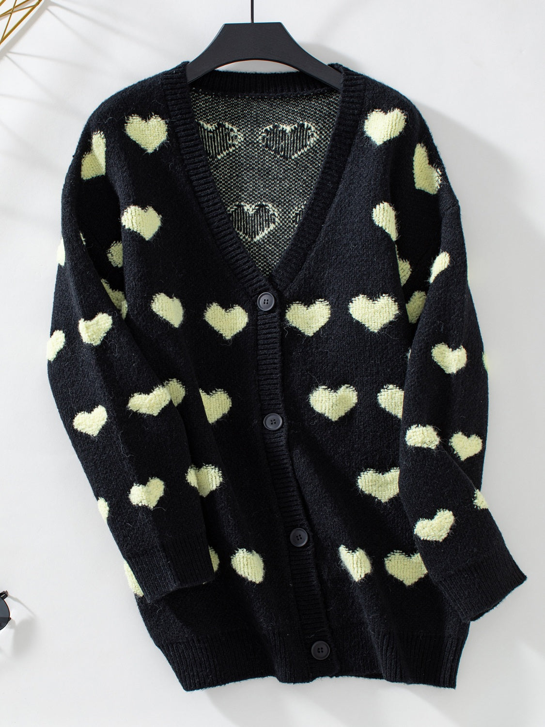 Cardigan Femme Doux à Motif de Cœur 3
