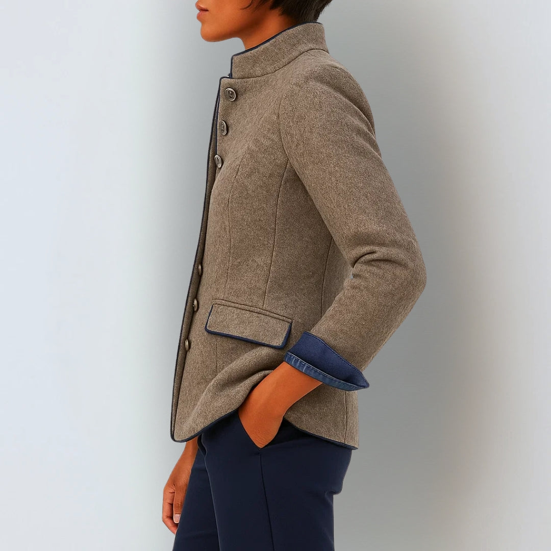 Cardigan Élégant à Col Montant pour Femme