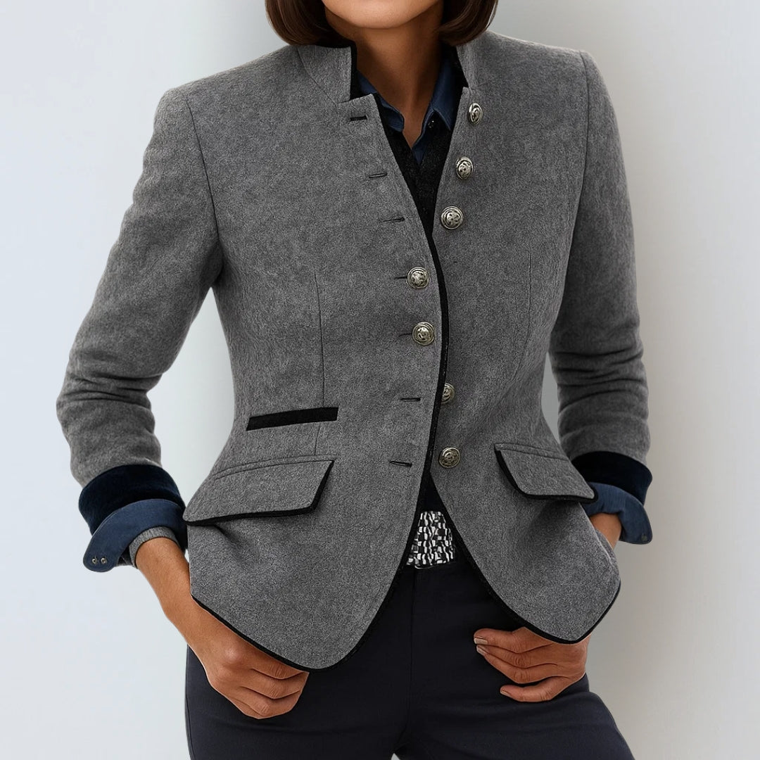 Cardigan Élégant à Col Montant pour Femme