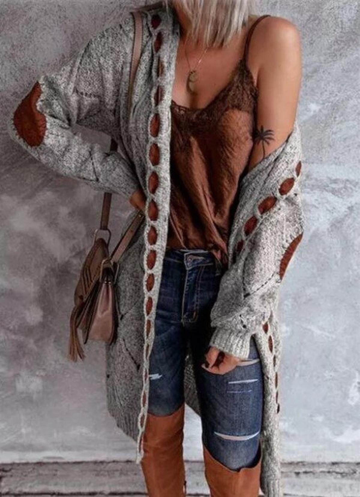 Cardigan Femme Long Pratique Avec Capuche 4